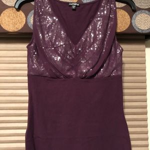 Dark purple with sequined tank